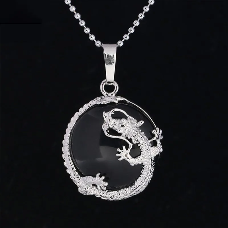 Mythstone Chinese Dragon Natural Quartz Crystal Healing Energy Necklace Pendant - Image 15