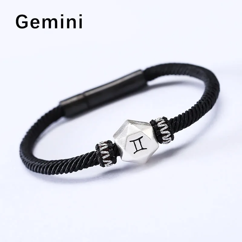 Mythstone 999 Sterling Silver 12 Constellations of the Zodiac Protection Handmade String Bracelet - Image 5