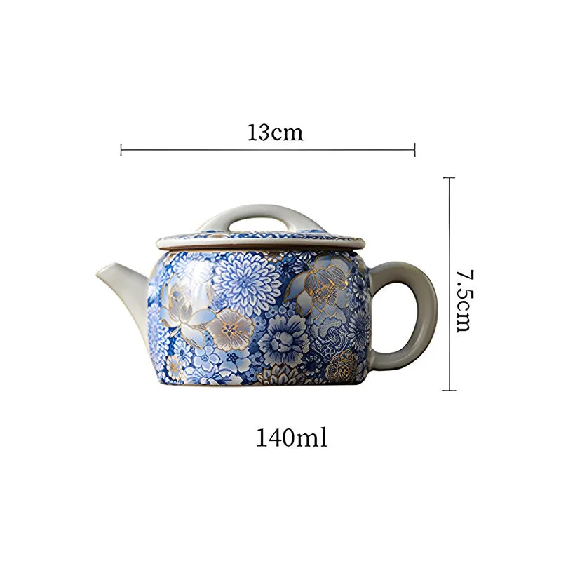 Mythstone Lotus Chrysanthemum Plum Blossom Flower Teacup Kung Fu Tea Cup Teapot - Image 28