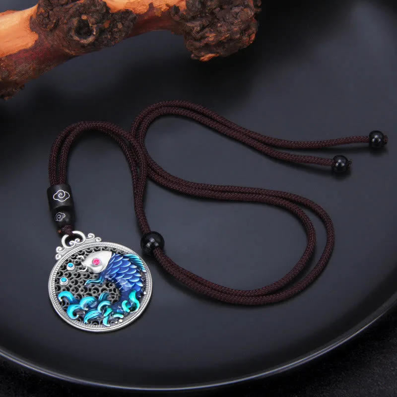 Mythstone - 999 Sterling Silver Luck Koi Fish Success Prosperity Necklace Pendant - Image 4
