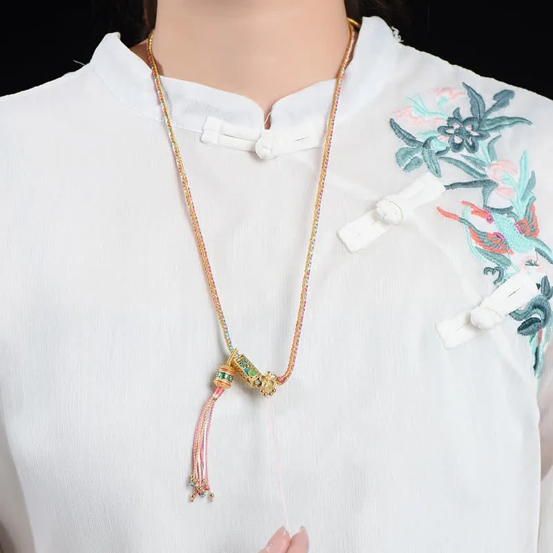 Mythstone Colorful String Copper Wealth Necklace Pendant - Image 3