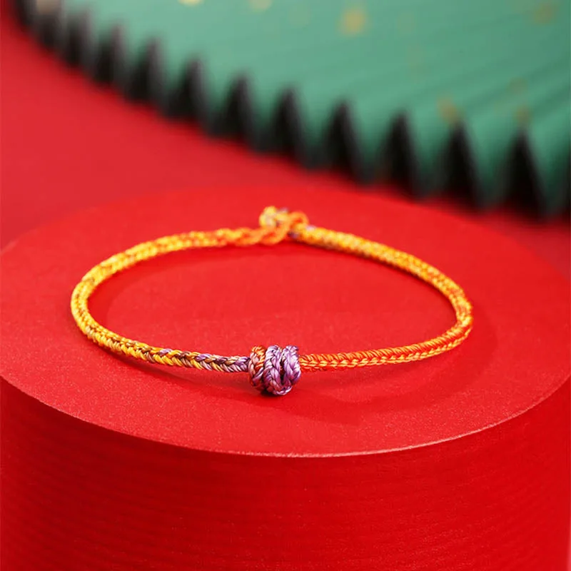 Mythstone Handcrafted Colorful Purple Gold Red Braid Rope Bracelet - Image 11