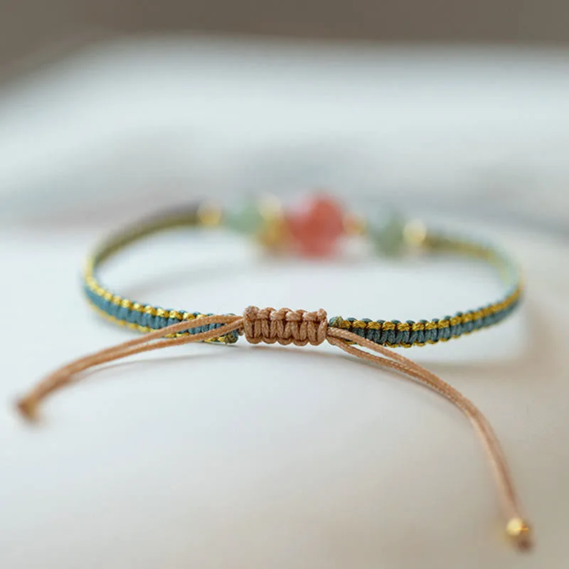 MythStone Red Agate Jade Lotus Confidence Calm String Bracelet - Image 6