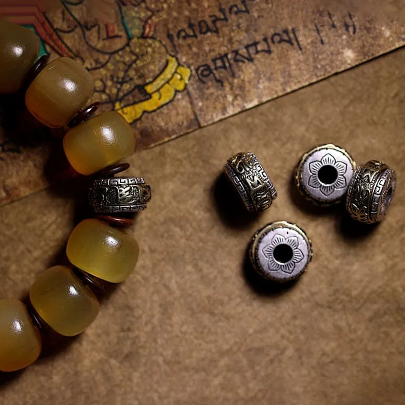 Mythstone Handmade Tibetan Sheep Horn Om Mani Padme Hum Auspiciousness Bracelet - Image 15