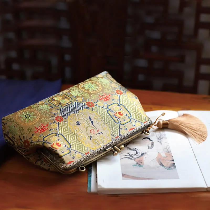 Mythstone Vintage Geometry Flowers Metal Chain Crossbody Bag Shoulder Bag Handbag - Image 5