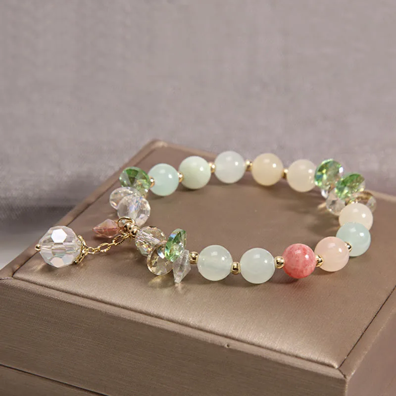 Mythstone Cat's Eye Pink Crystal Peace Charm Bracelet - Image 9