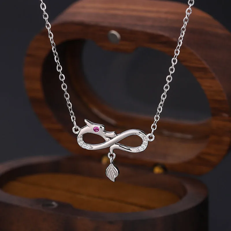 Mythstone 999 Sterling Silver Year Of The Dragon Endless Knot Tail Charm Protection Necklace Pendant - Image 3