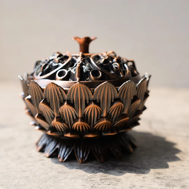 Mythstone Tibetan Lotus Shaped Purify Incense Burner - 图片 3
