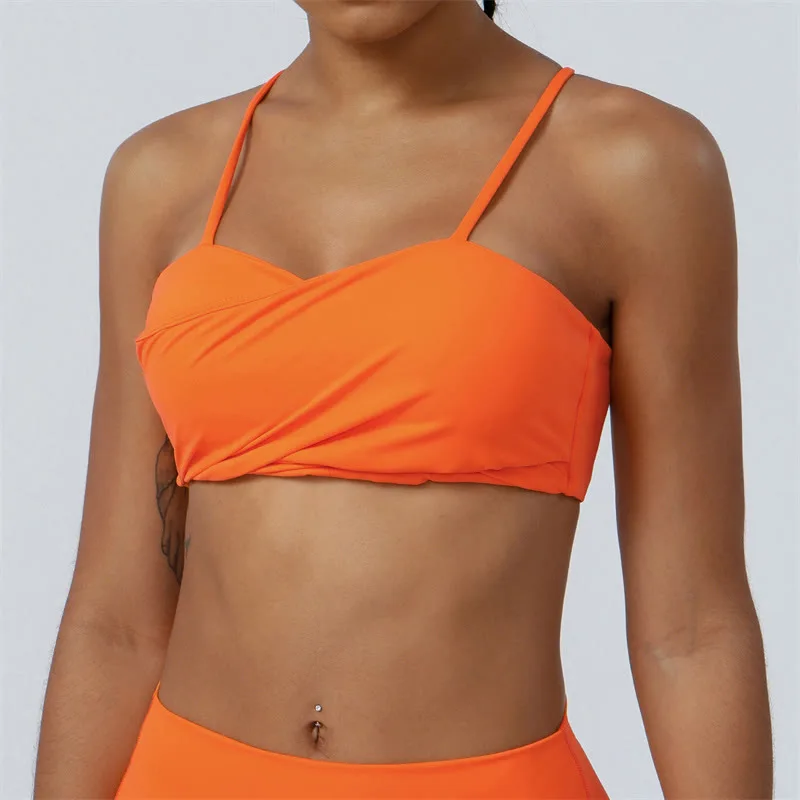 Mythstone Workout Sleeveless Backless Criss-Cross Strap Top Bra Flared Pants Sports Fitness Yoga Outfit - Image 33