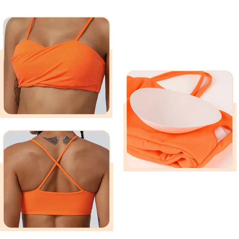 Mythstone Workout Sleeveless Backless Criss-Cross Strap Top Bra Flared Pants Sports Fitness Yoga Outfit - Image 39