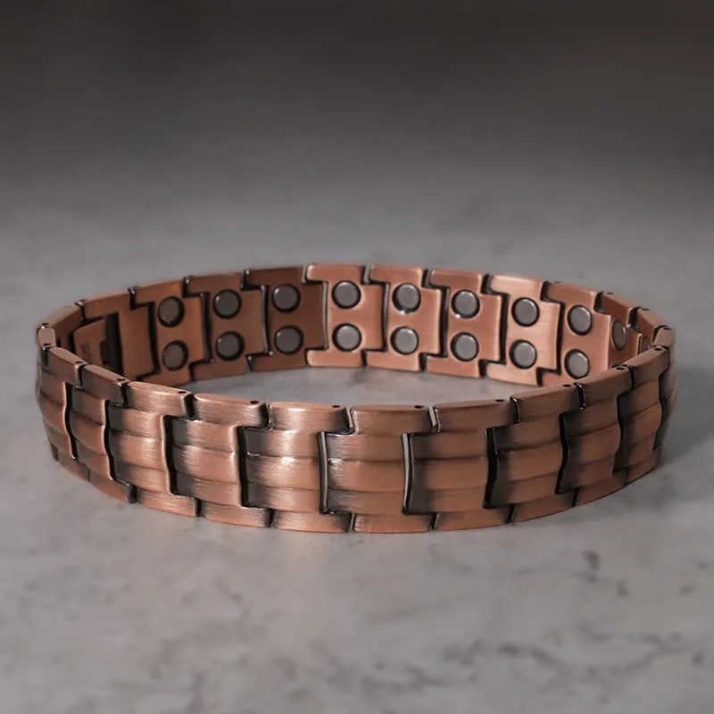 Vintage Magnetic Solid Copper Cuff Bracelet Bangle - Image 2