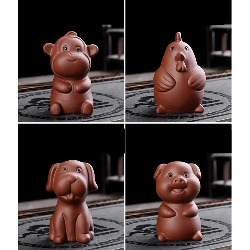 Mythstone Chinese Zodiac Purple Clay Wealth Ceramic Tea Pet Home Figurine Decoration - Image 22