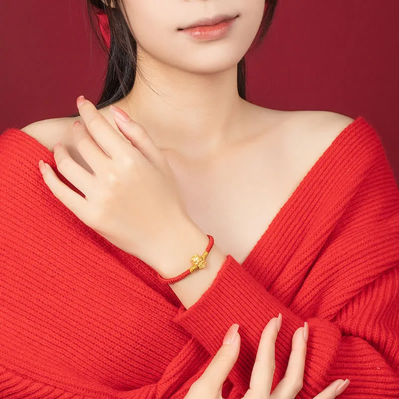Mythstone 999 Sterling Silver Year of the Dragon Copper Coin Fortune Dragon Fu Character Luck Handcrafted Red String Braided Bracelet - Image 7