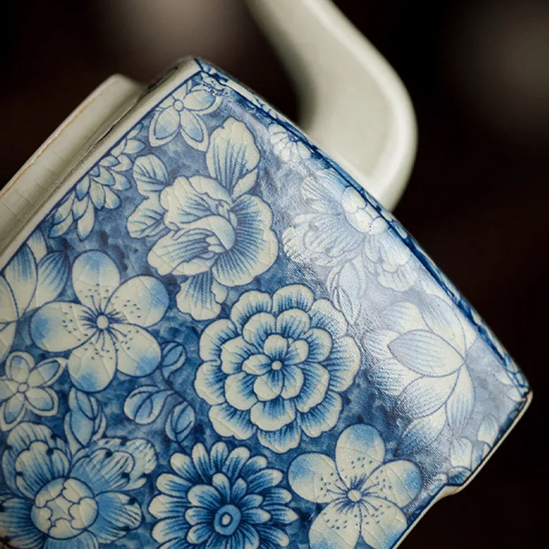 Mythstone Blue and White Porcelain Chinese Gongfu Tea Ceramic Kung Fu Teapot Cup Tea Filter Canister - Image 8