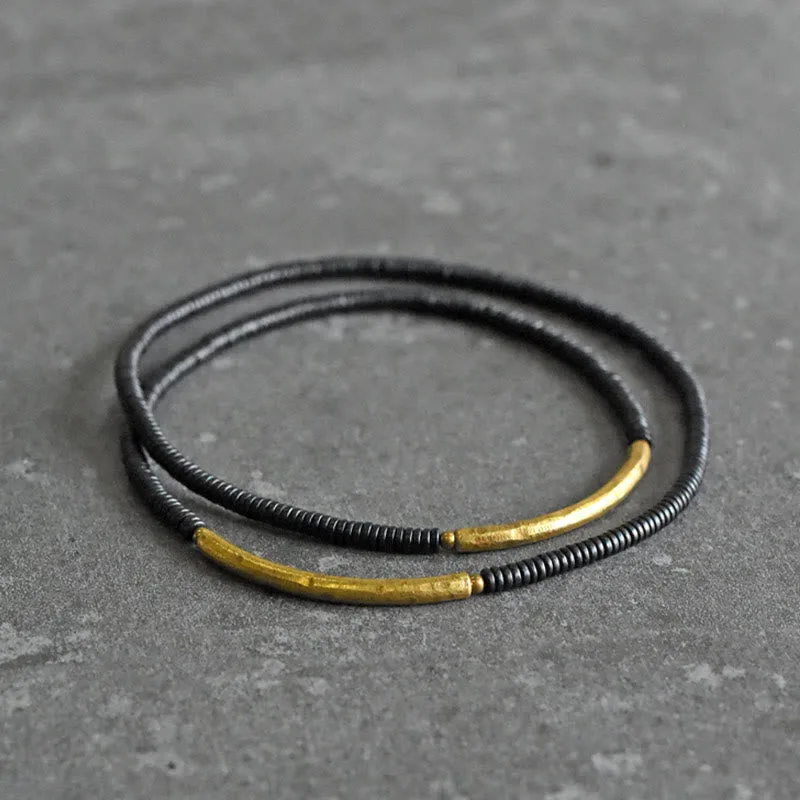 Mythstone Ebony Wood Copper Balance Multilayered Bracelet - Image 7