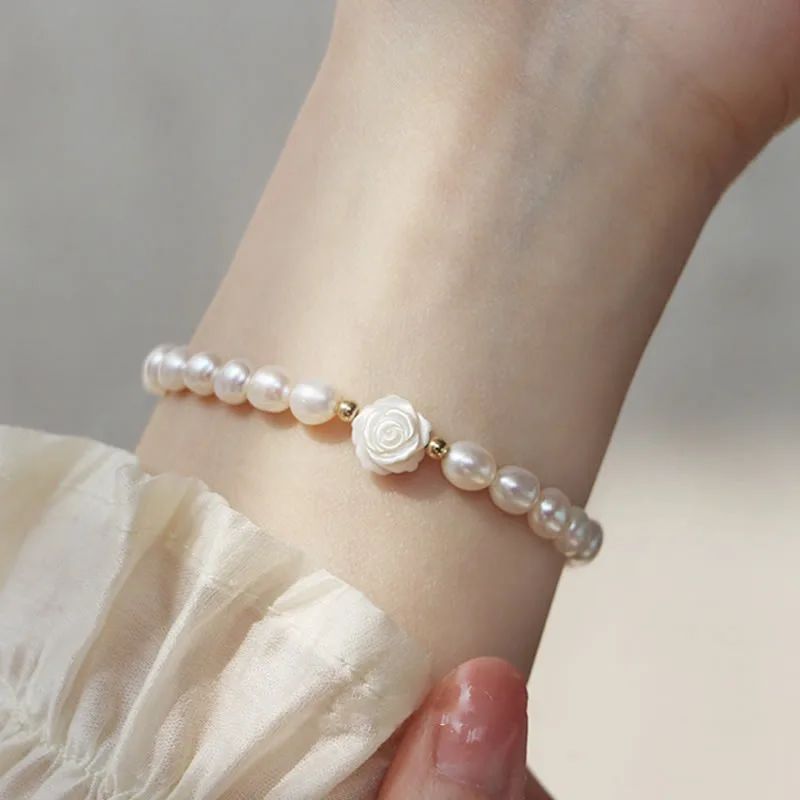 Mythstone Natural Flower Pearl Sincerity Bead Bracelet - Image 2