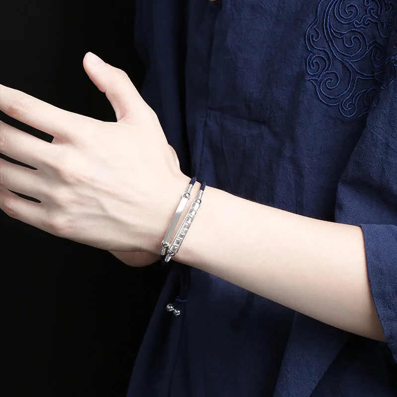 Mythstone 999 Sterling Silver Handmade Om Mani Padme Hum Peace Braided Bracelet - Image 11