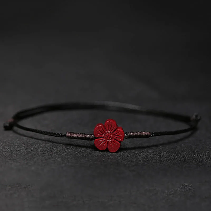 Mythstone - Handmade Plum Blossom Four Leaf Clover PiXiu Lotus Koi Fish Cinnabar Blessing Braid Bracelet - Image 19