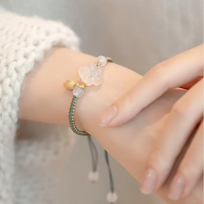 MythStone Red Agate Jade Lotus Confidence Calm String Bracelet - Image 20