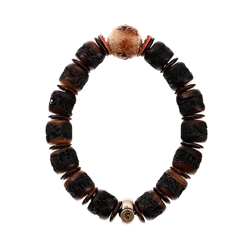 Mythstone 925 Sterling Silver Chinese Zodiac Natal Buddha Handmade Tibet Yak Bone Strength Bracelet - Image 20