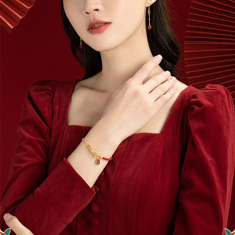 Mythstone Year of the Dragon 925 Sterling Silver Hetian Jade Attract Fortune Fu Character Luck Bracelet - Image 6