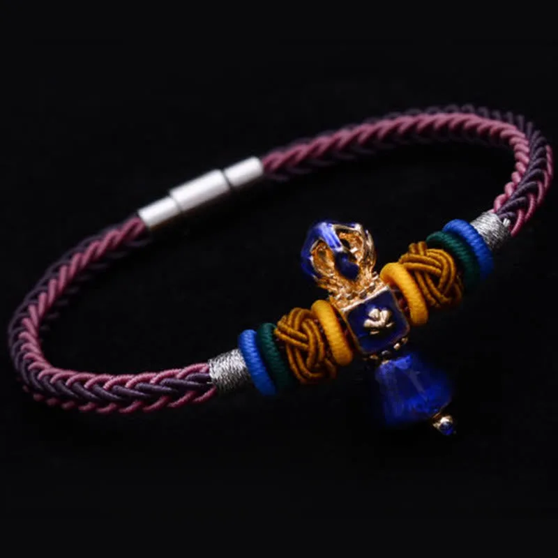 Mythstone Tibetan Handmade Dorje Vajra Strength Eight Threads String Bracelet - Image 10