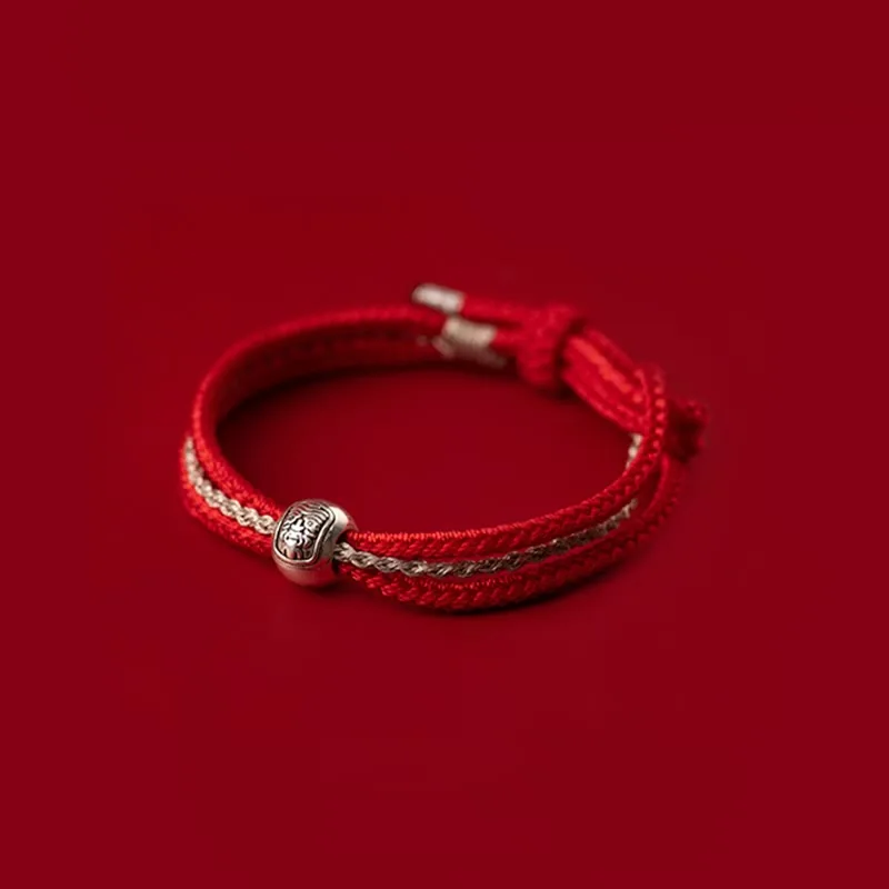 Mythstone 925 Sterling Silver Tibetan Zakiram Goddess of Wealth Luck Rope Bracelet - Image 11