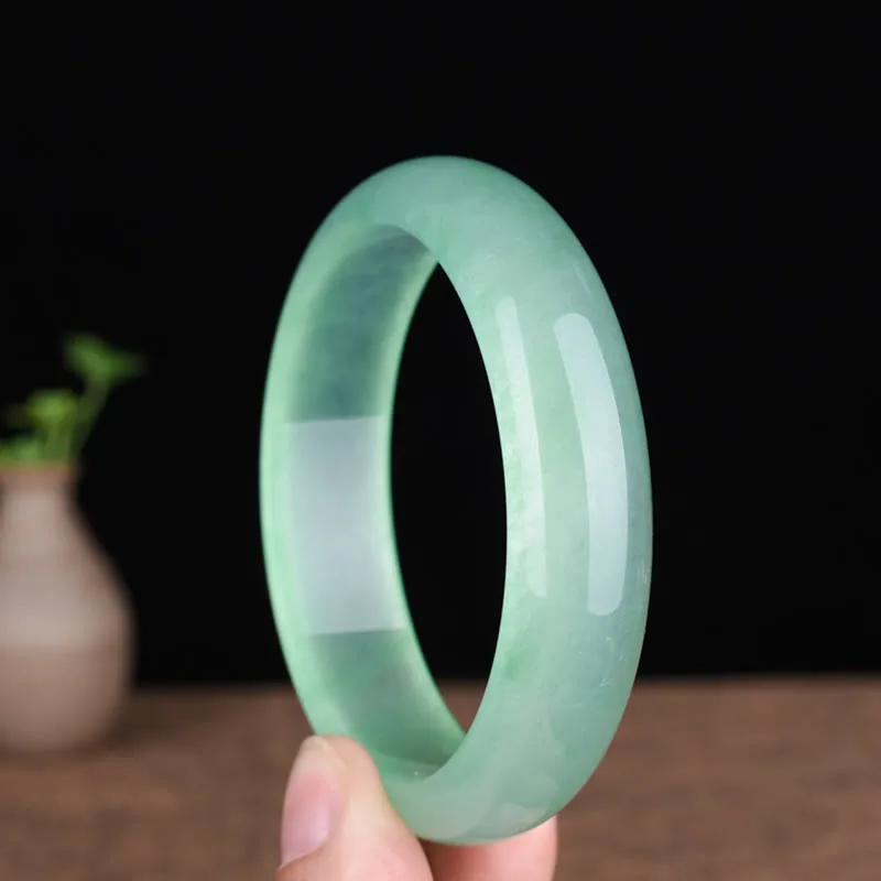 Mythstone Natural Jade Luck Healing Prosperity Bangle Bracelet - Image 3