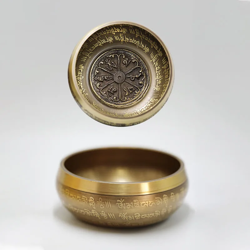 Mythstone Tibetan Meditation Sound Bowl Handcrafted for Healing and Mindfulness Singing Bowl Set - Image 10