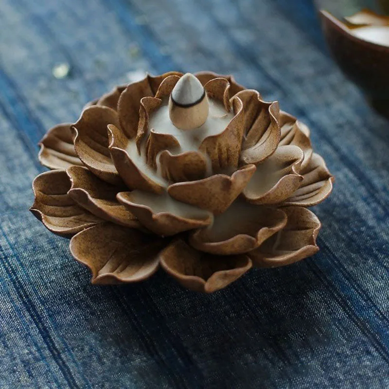 Mythstone Tibetan Backflow Lotus Meditation Incense Burner - 图片 3