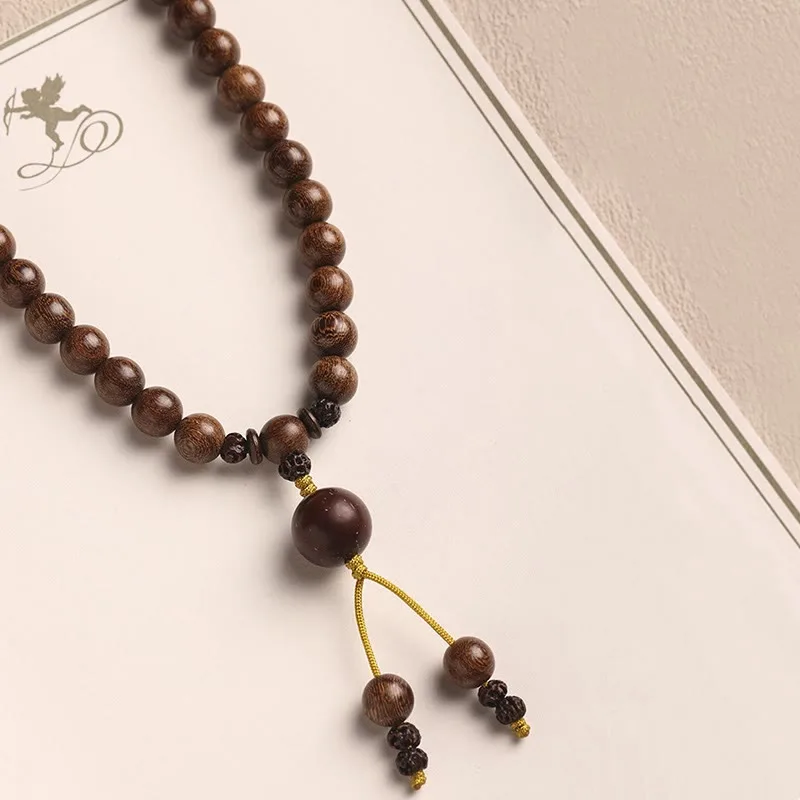 Mythstone Sandalwood Small Leaf Red Sandalwood Bodhi Seed Purification Double Wrap Bracelet - Image 16