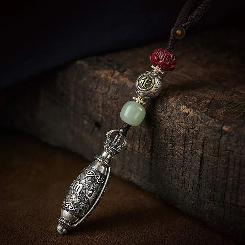 Mythstone 925 Sterling Silver Chinese Zodiac Natal Buddha Six True Words Blessing Keychain Decoration - Image 3