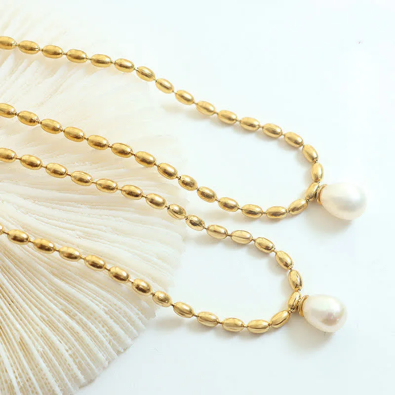 Mythstone Pearl Bead Peace Necklace Pendant - Image 2