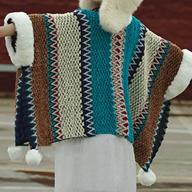 Mythstone Tibetan Multicolored Striped Shawl Winter Cozy Travel Scarf Wrap - Image 53