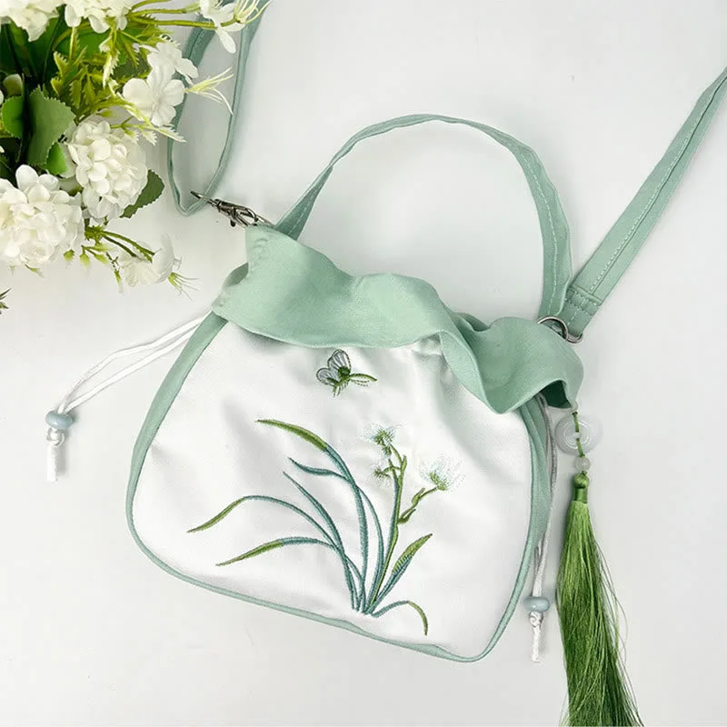 Mythstone Suzhou Embroidery Camellia Magnolia Peony Lotus Silk Tote Crossbody Bag Shoulder Bag Handbag - Image 18