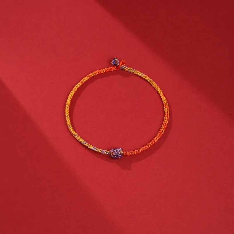 Mythstone Handcrafted Colorful Purple Gold Red Braid Rope Bracelet - Image 10