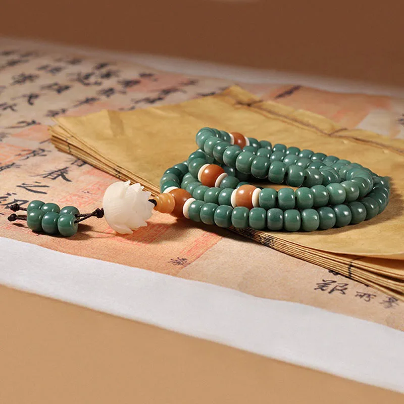 Mythstone Lotus Cyan Bodhi Seed Success Bracelet - Image 4