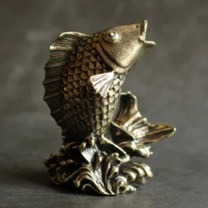 Mythstone - Handmade Small Koi Fish Copper Wealth Home Decoration