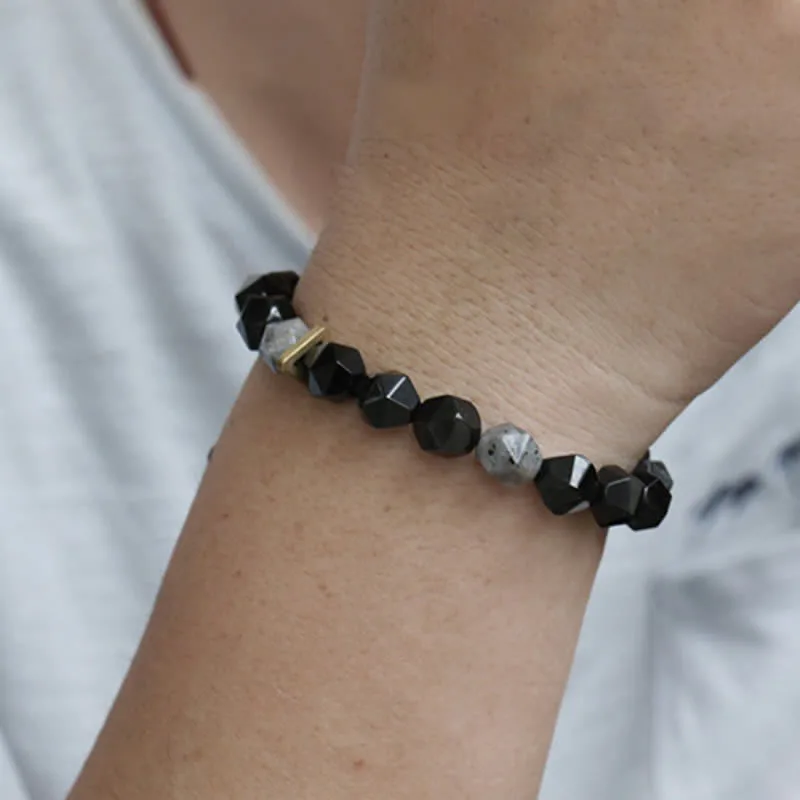 Mythstone Black Obsidian Black Glitter Stone Purification Bracelet - Image 5