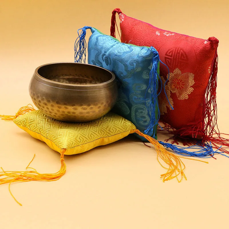 Mythstone Tibetan Singing Bowl Cushion Decoration with Tassel Decoration - Image 3