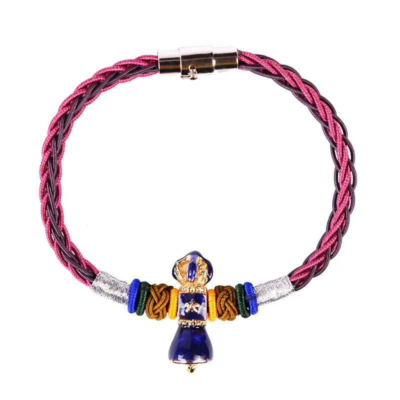 Mythstone Tibetan Handmade Dorje Vajra Strength Eight Threads String Bracelet - Image 11