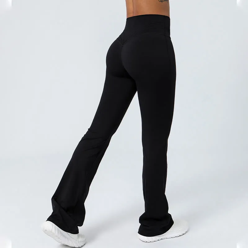 Mythstone Workout Sleeveless Backless Criss-Cross Strap Top Bra Flared Pants Sports Fitness Yoga Outfit - Image 23