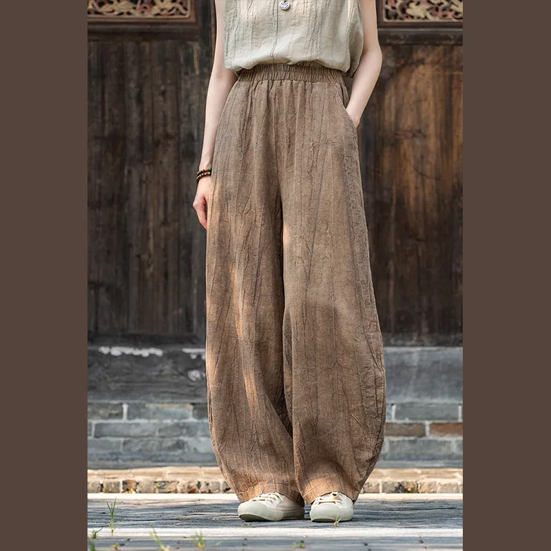 Mythstone Ramie Cotton Linen Pants Tie-dye Design Trousers Loose Zen Yoga Women's Pants with Pockets - Image 25