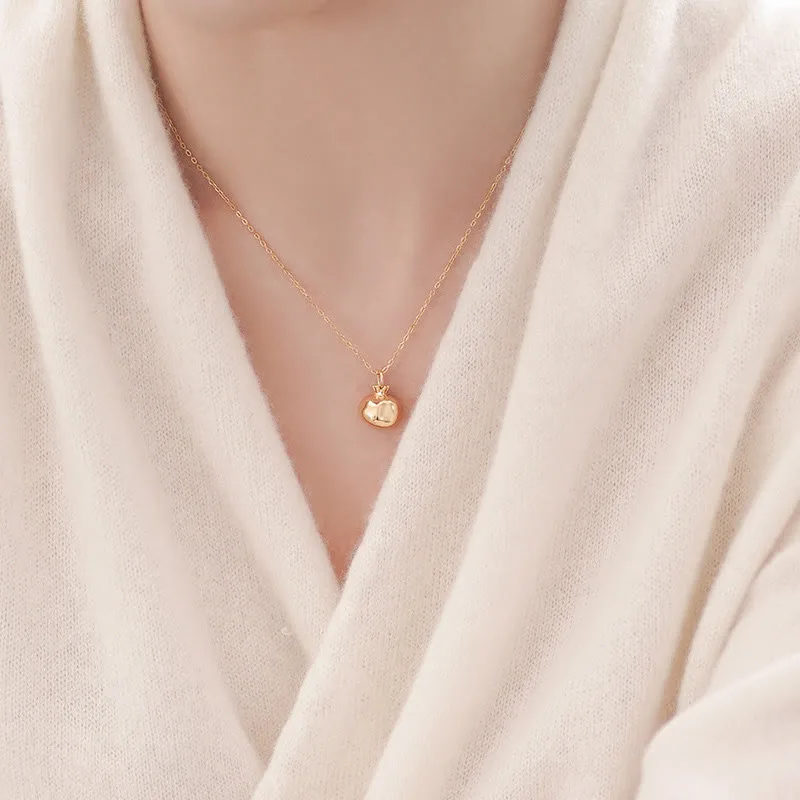 Mythstone 925 Sterling Silver 18k Gold Plated Pomegranate Garnet Crystal Passion Charm Necklace Pendant - Image 5