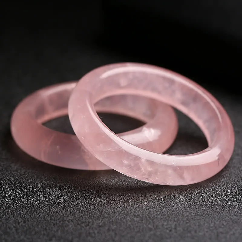 Mythstones Natural Rose Quartz Love Caring Bracelet Bangle