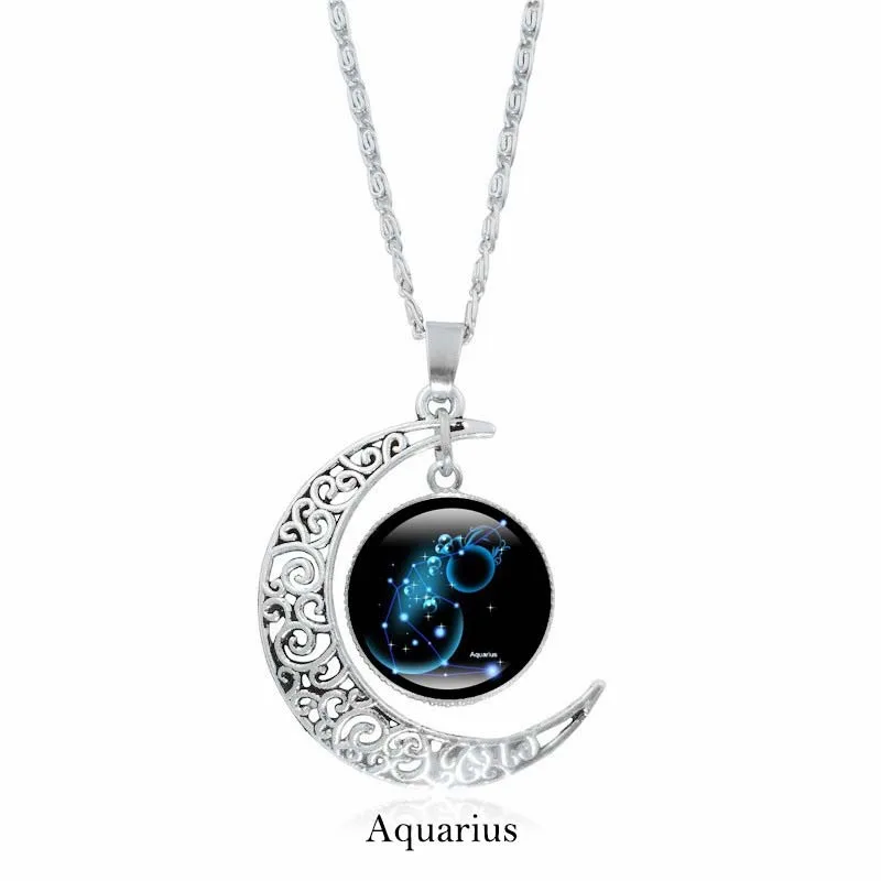 Mythstone 12 Constellations of the Zodiac Moon Protection Necklace Chain Pendant - Image 4