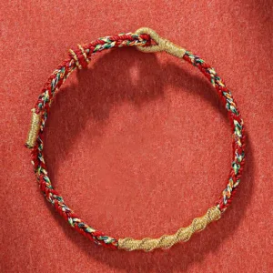 Mythstone Handmade Chinese Zodiac Natal Buddha Protection Strength Braided String Bracelet