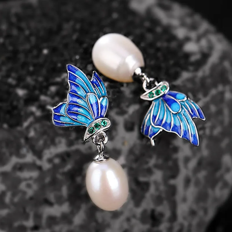 Mythstone 925 Sterling Silver Pearl Butterfly Healing Necklace Pendant Earrings Ring - Image 8