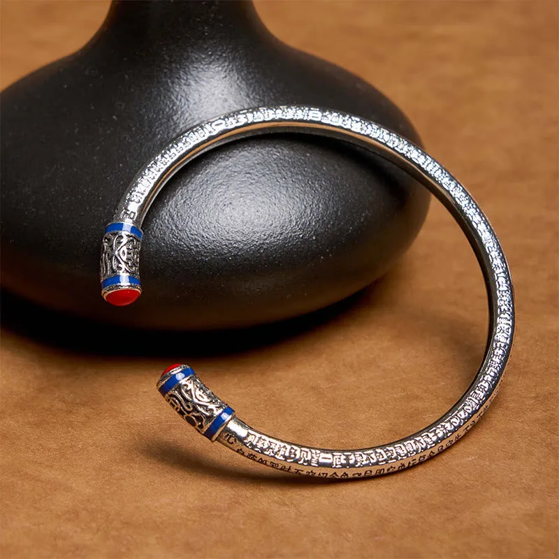 Mythstone Heart Sutra Carved Copper Coins Healing Bracelet Bangle - Image 6