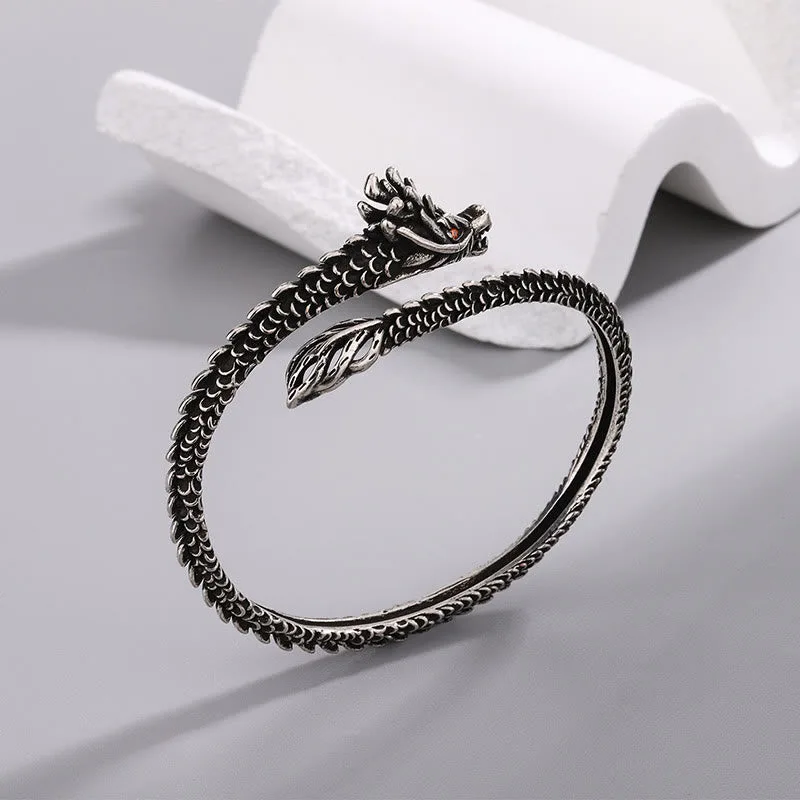 Mythstone Dragon Scales Pattern Luck Protection Bracelet Bangle - Image 3